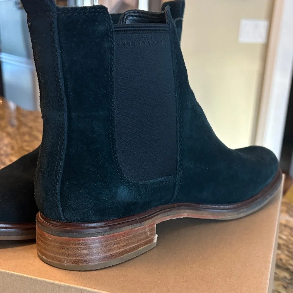 Clarks Black Suede Ankle Boots - Picture 7 of 7